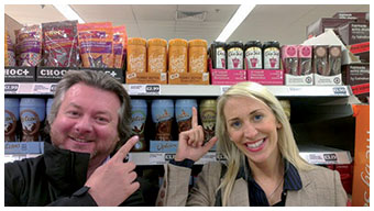 At the launch of Peanut Hottie in Sainsbury’s